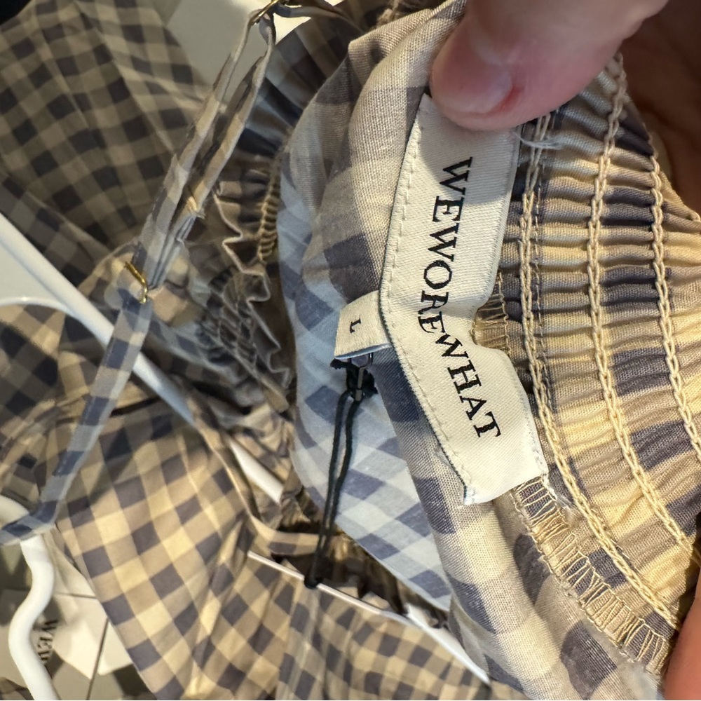 WeWoreWhat Smocked Gingham Midi Dress - Picture 11 of 16